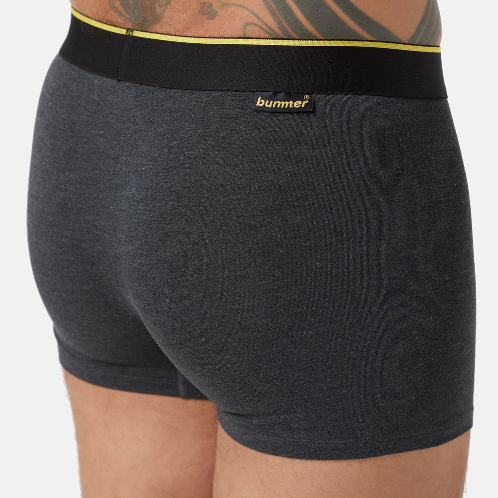 Bummer Men's Solid Micro Modal Trunks Underwear | Ultra Soft & Breathable - Charcoal Melange