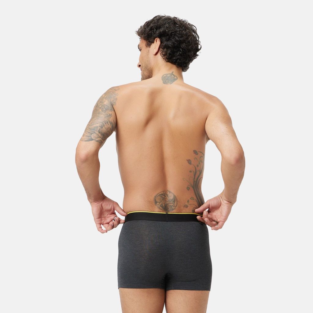 Bummer Men's Solid Micro Modal Trunks Underwear | Ultra Soft & Breathable - Charcoal Melange