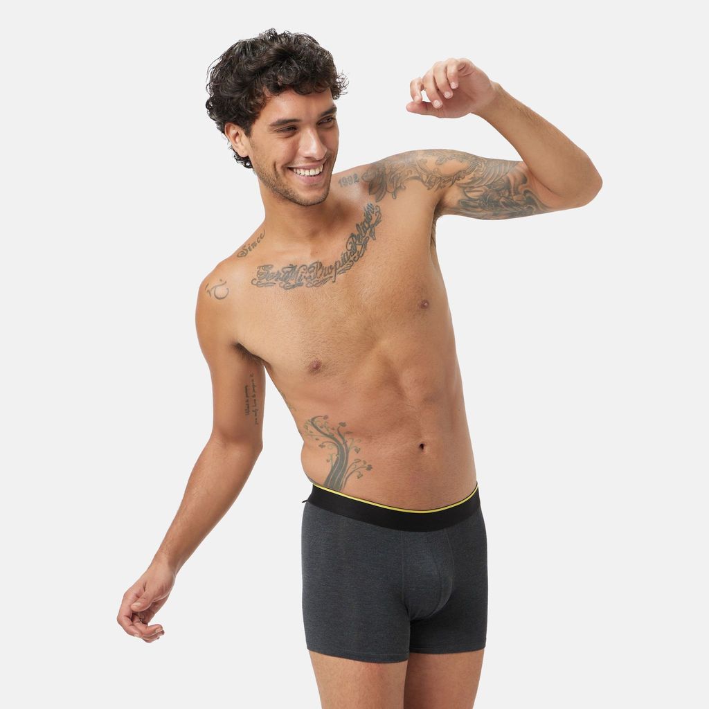 Bummer Men's Solid Micro Modal Trunks Underwear | Ultra Soft & Breathable - Charcoal Melange