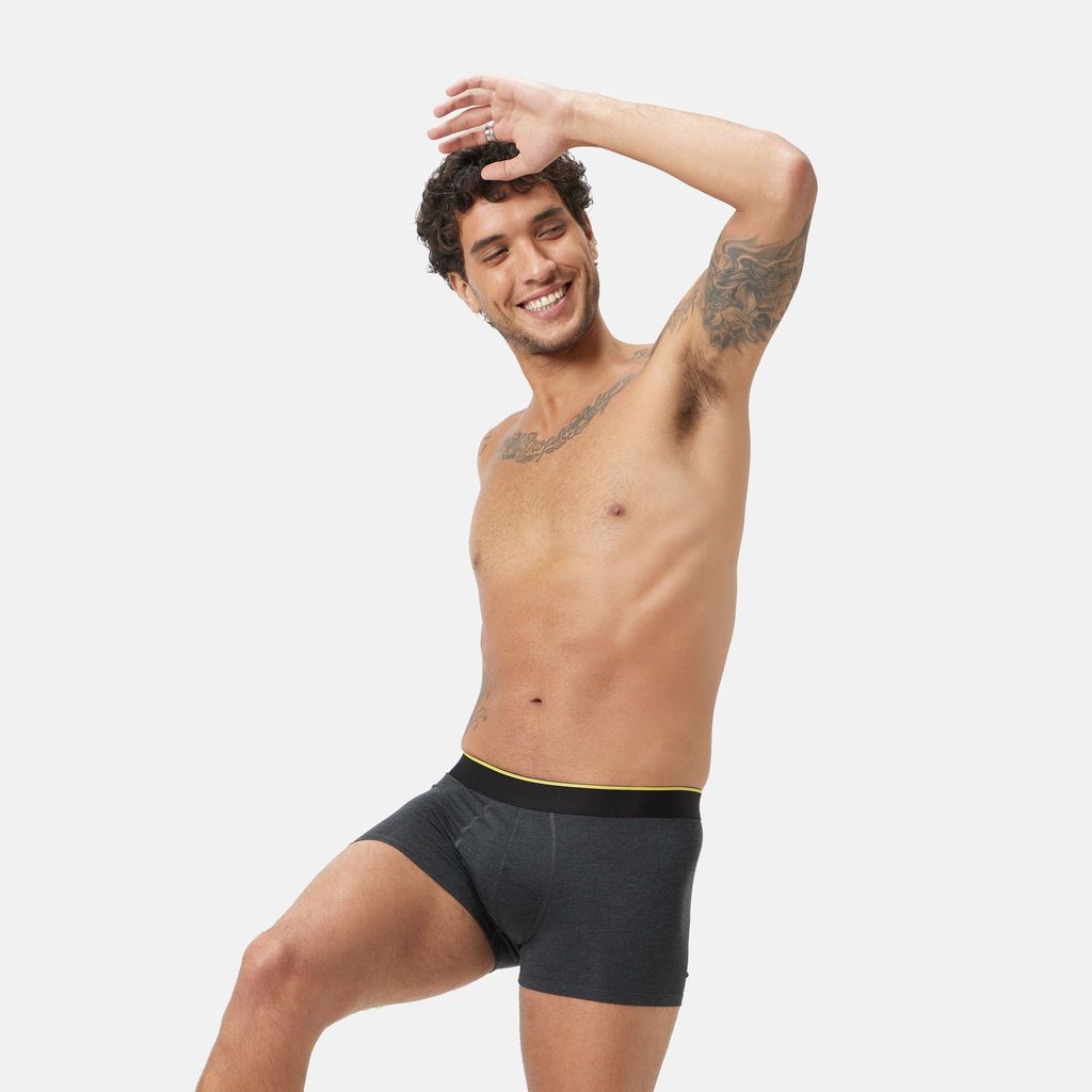 Bummer Men's Solid Micro Modal Trunks Underwear | Ultra Soft & Breathable - Charcoal Melange