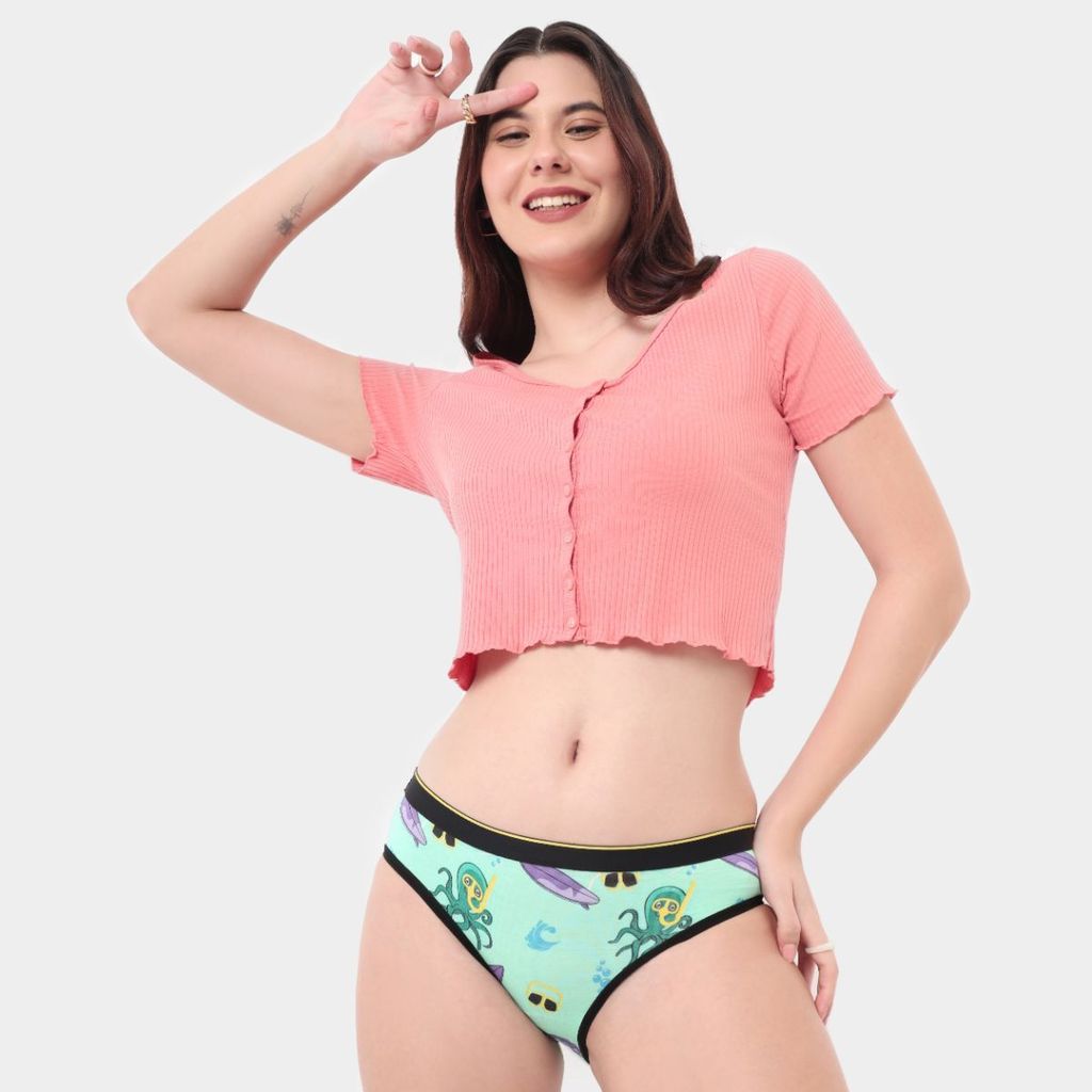 Bummer Women's Printed Micro Modal Bikinis Panties | Soft & Breathable Underwear - Searial Chiller