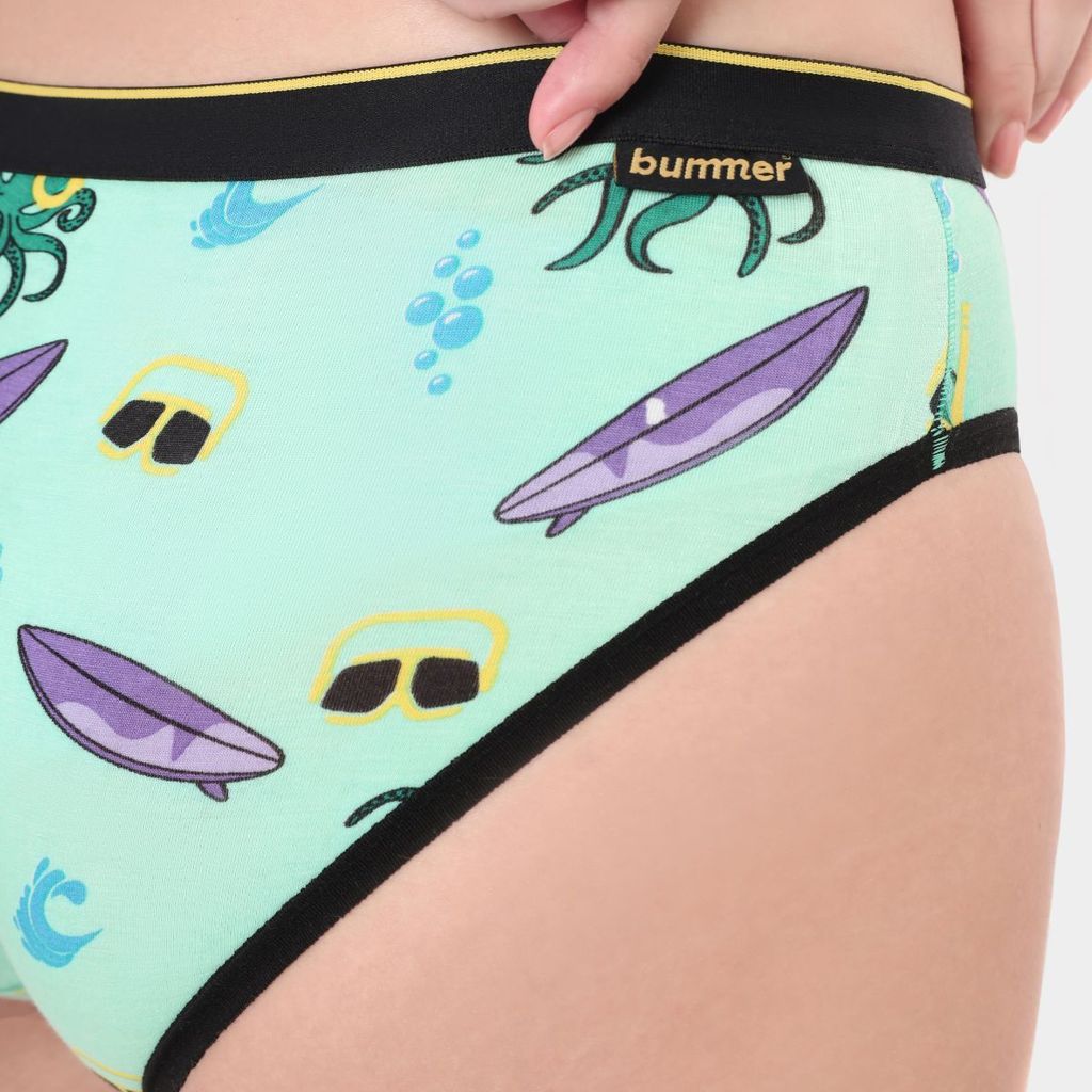 Bummer Women's Printed Micro Modal Bikinis Panties | Soft & Breathable Underwear - Searial Chiller