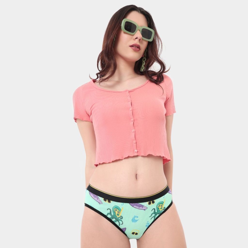 Bummer Women's Printed Micro Modal Bikinis Panties | Soft & Breathable Underwear - Searial Chiller