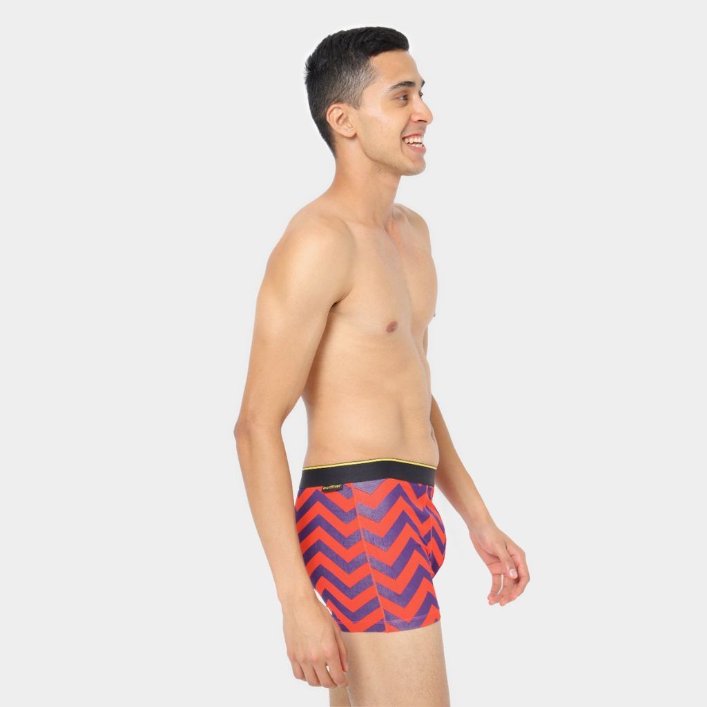 Bummer Men's Solid Micro Modal Trunks Underwear | Ultra Soft & Breathable - Chevron