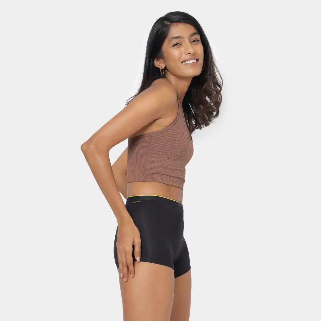 Bummer Women's Solid Micro Modal Boyshorts Panties | Soft & Breathable Underwear - Nox