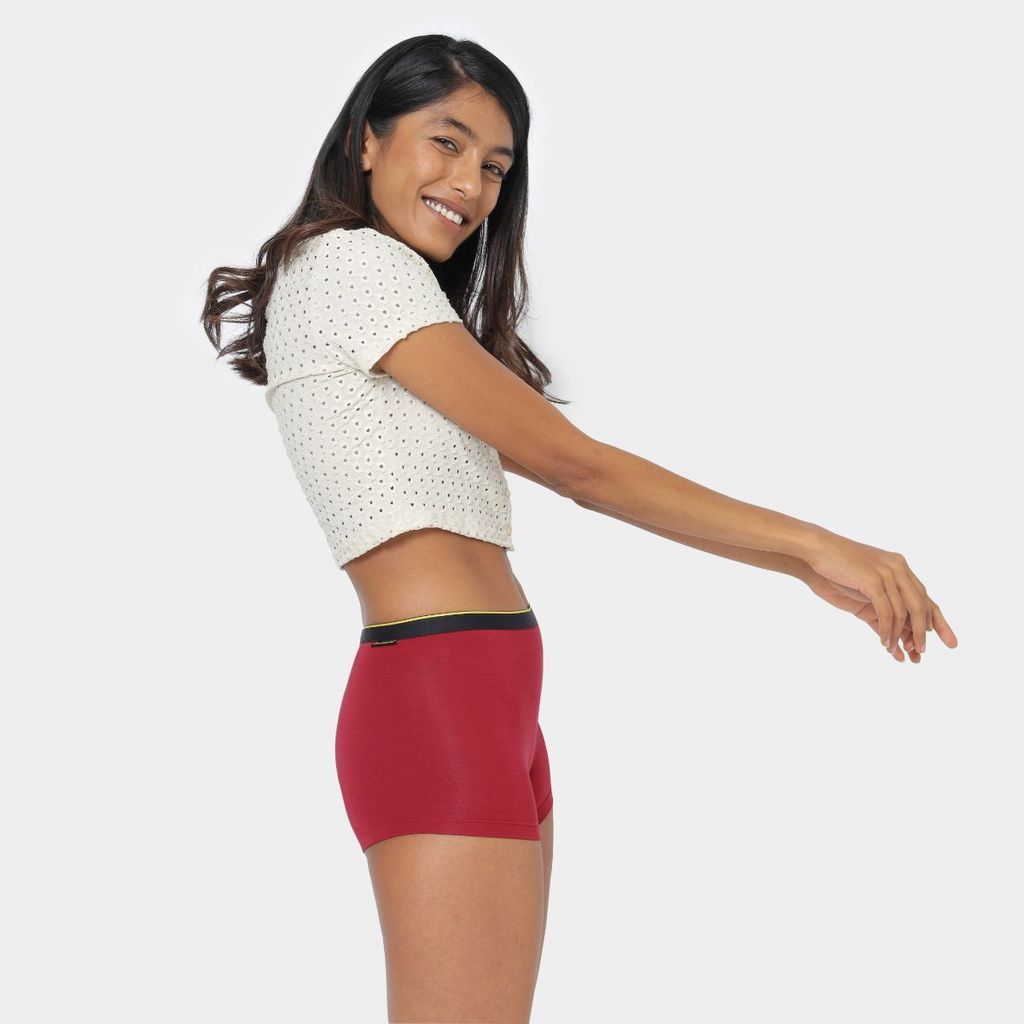 Bummer Women's Solid Micro Modal Boyshorts Panties | Soft & Breathable Underwear - Gelada