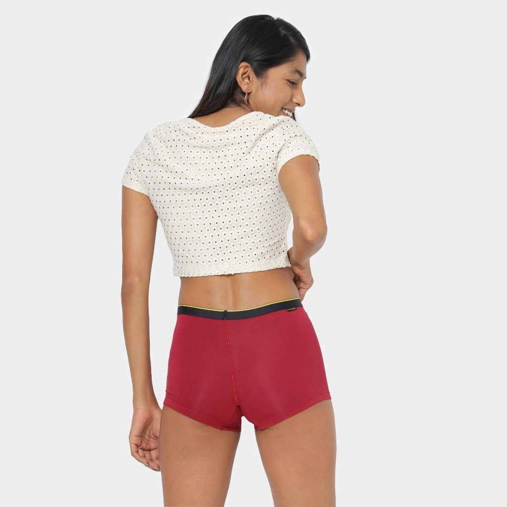 Bummer Women's Solid Micro Modal Boyshorts Panties | Soft & Breathable Underwear - Gelada