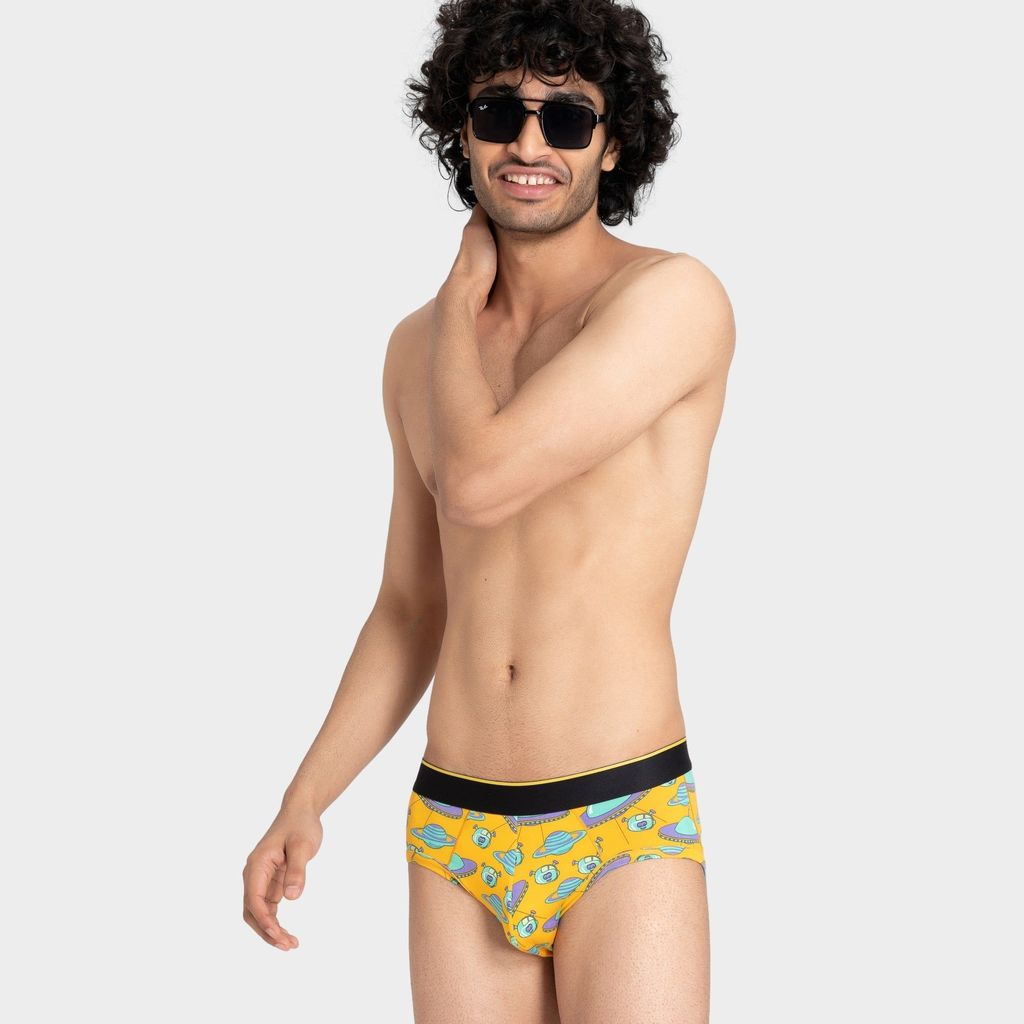 Bummer Men's Printed Micro Modal Briefs Underwear | Ultra Soft & Breathable - Spacepunks