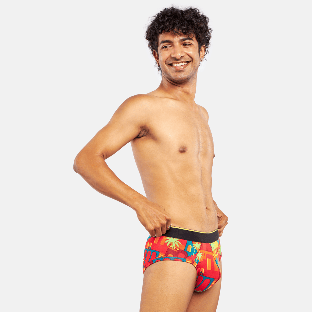 Bummer Men's Printed Micro Modal Briefs Underwear | Ultra Soft & Breathable - Casablanca