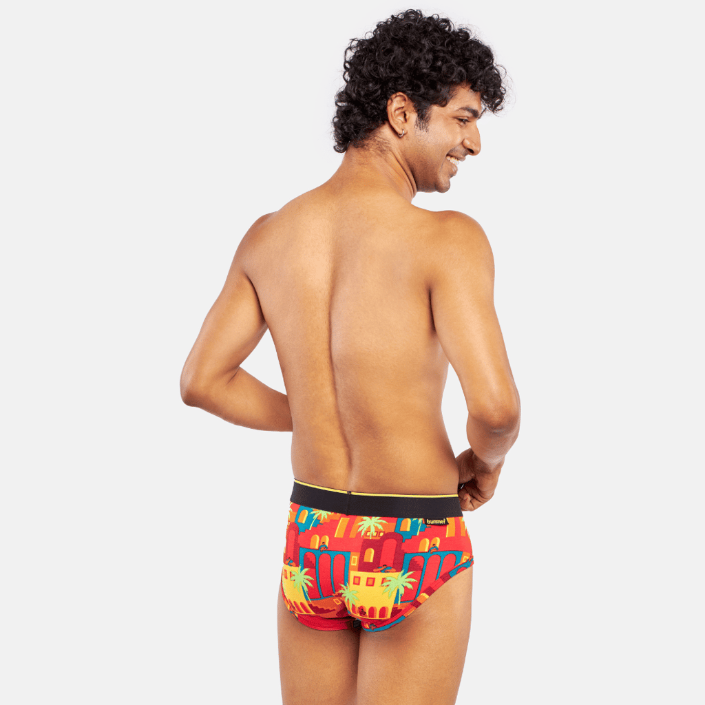 Bummer Men's Printed Micro Modal Briefs Underwear | Ultra Soft & Breathable - Casablanca