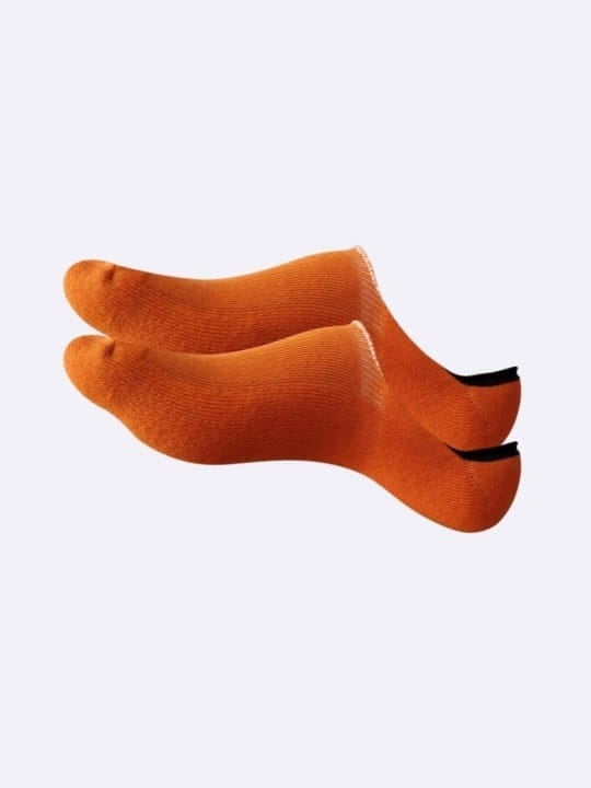 Air Garb's Cushioned No Show/ Invisible/ Secret Cotton Socks - Unisex - Orange