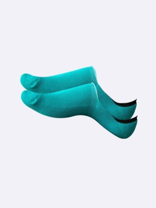 Air Garb's Cushioned No Show/ Invisible/ Secret Cotton Socks - Unisex - Aqua Blue