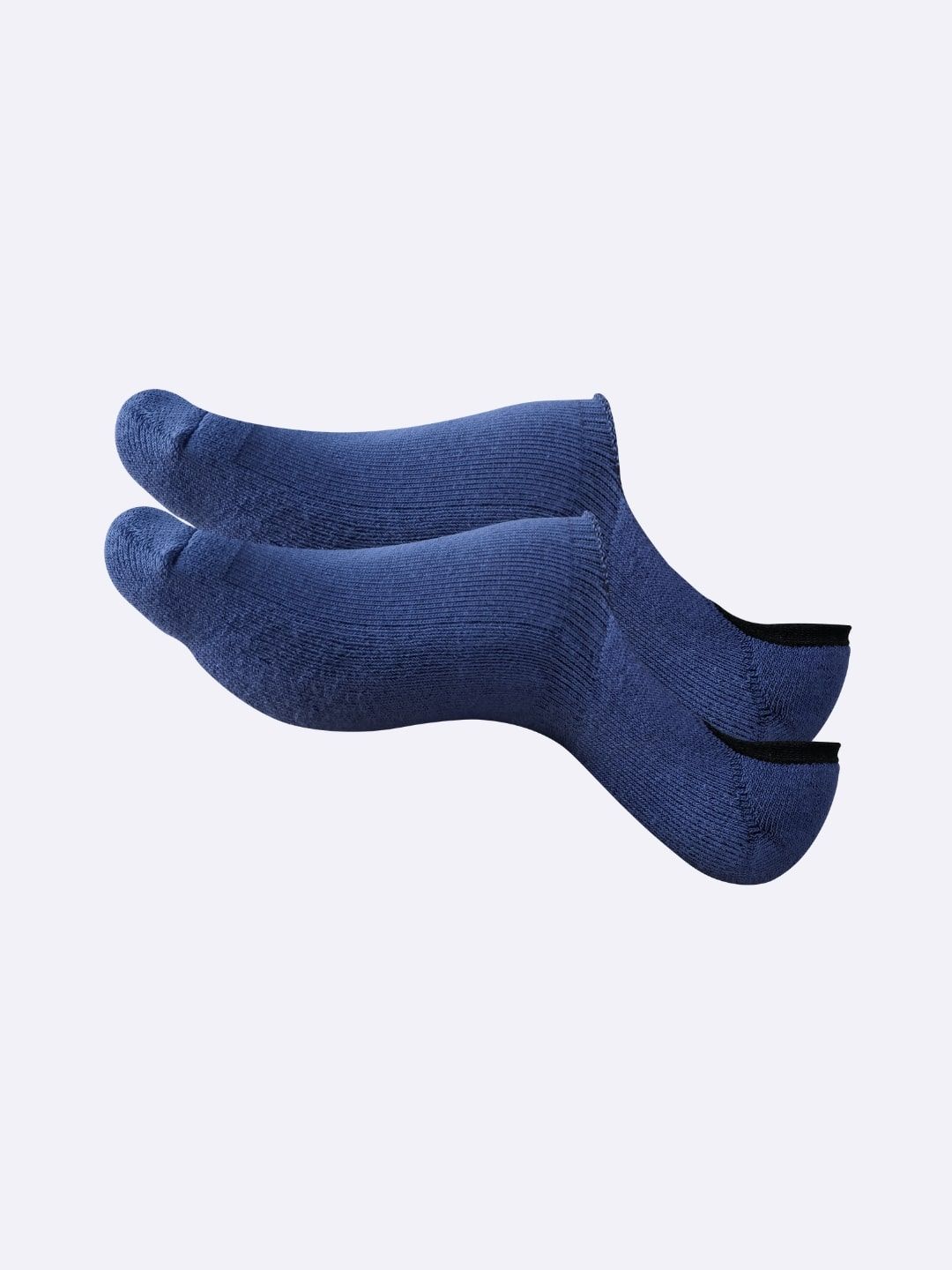 Air Garb's Cushioned No Show/ Invisible/ Secret Cotton Socks - Unisex - Denim Blue