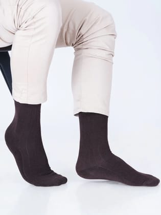 Cotton Rich Designer Socks for Men and Women - Rib Stripe (Brown) Cotton Rich Designer Socks for Men and Women - Rib Stripe (Brown)