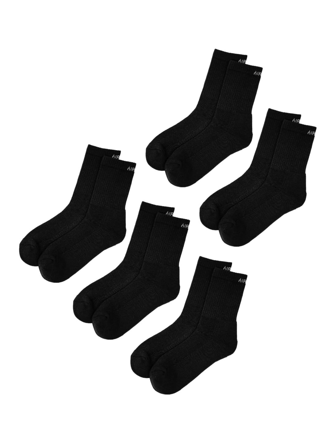 AIR GARB Cushioned Crew Socks - Breathable Mesh Plain Solid Socks for Men and Women | Moisture Wicking, Comfortable Fit | Ideal for Sports, Work, and Everyday Wear