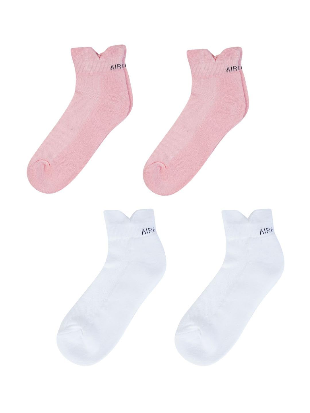 AirGarb Low Ankle Cotton Sneakers Socks for Men and Women: Comfortable Cushioning & Breathable Design Pack of 4 - TCA4P2W2 (Free Size) Multi Color