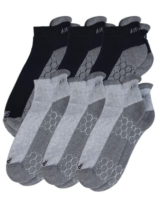 AirGarb Compression Sports Performance Socks for Men and Women Ankle Length Cotton Socks Pack of 6 - SPO6BL3G3 (Free Size) Multi Color AirGarb Compression Sports Performance Socks for Men and Women Ankle Length Cotton Socks Pack of 6 - SPO6BL3G3 (Free Size) Multi Color