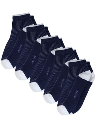 AirGarb Stylish Ribbed Low Ankle Cotton Socks for Men and Women: Comfortable Cushioning & Breathable Design Pack of 5 - ARB5B (Free Size) Navy Blue AirGarb Stylish Ribbed Low Ankle Cotton Socks for Men and Women: Comfortable Cushioning & Breathable Design Pack of 5 - ARB5B (Free Size) Navy Blue