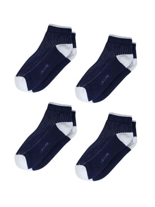 AirGarb Stylish Ribbed Low Ankle Cotton Socks for Men and Women: Comfortable Cushioning & Breathable Design Pack of 4 - ARB4B (Free Size) Navy Blue AirGarb Stylish Ribbed Low Ankle Cotton Socks for Men and Women: Comfortable Cushioning & Breathable Design Pack of 4 - ARB4B (Free Size) Navy Blue