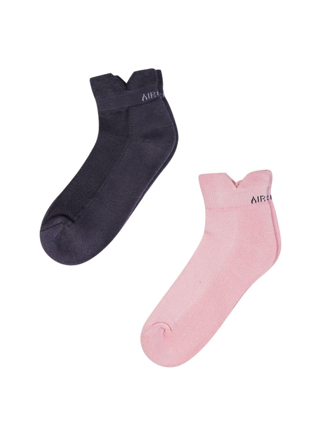 AirGarb Low Ankle Cotton Sneakers Socks for Men and Women: Comfortable Cushioning & Breathable Design Pack of 2 - TCA2AP (Free Size) Multi Color