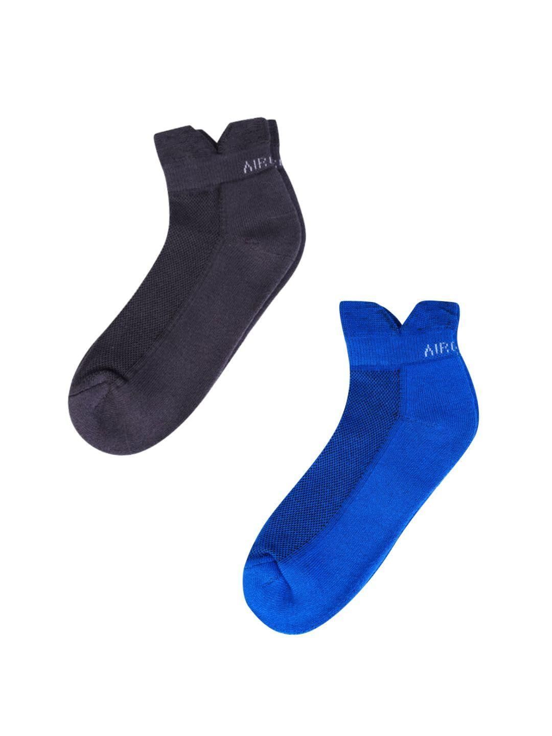 AirGarb Low Ankle Cotton Sneakers Socks for Men and Women: Comfortable Cushioning & Breathable Design Pack of 2 - TCA2AD (Free Size) Multi Color