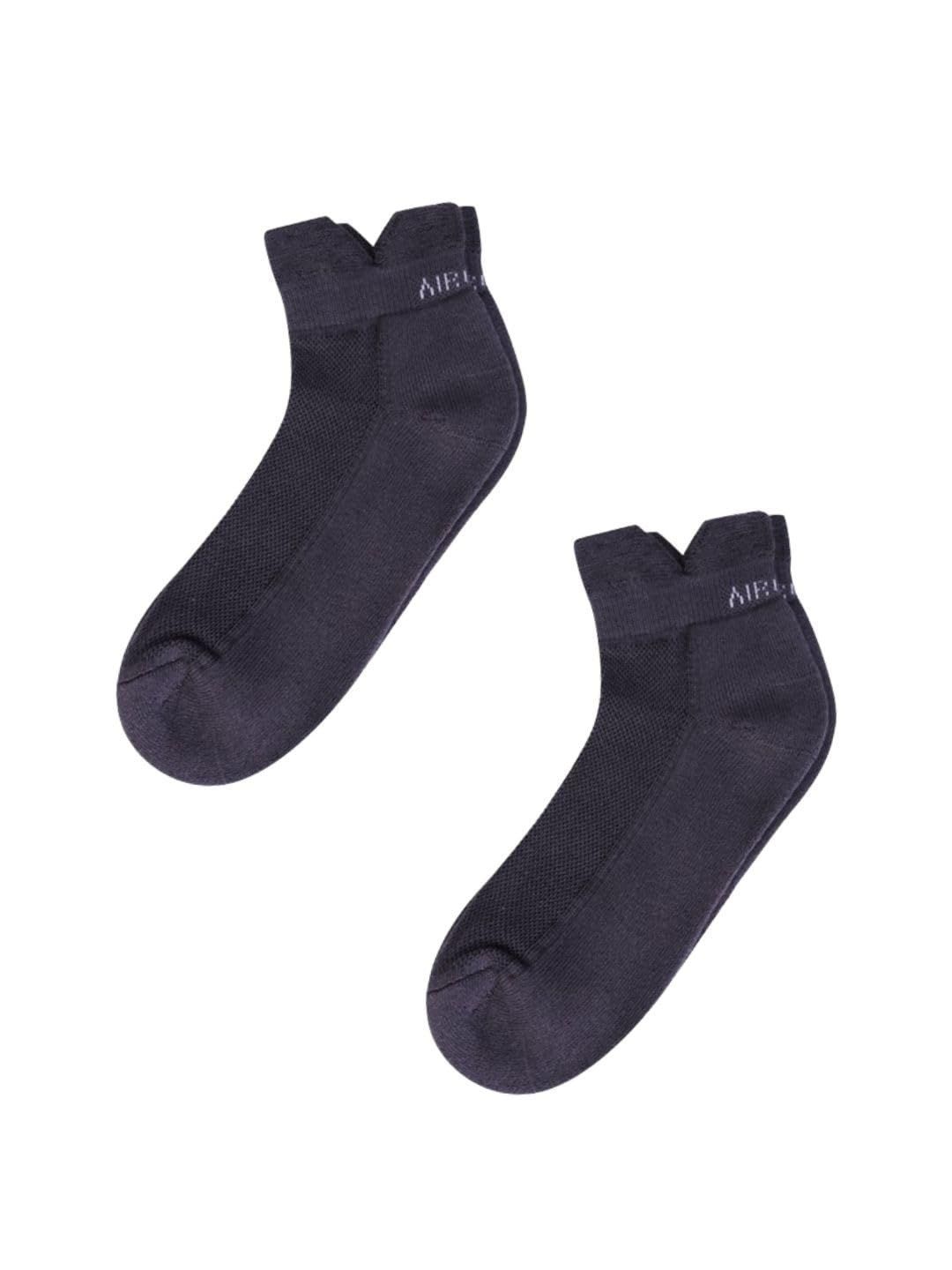AirGarb Low Ankle Cotton Sneakers Socks for Men and Women: Comfortable Cushioning & Breathable Design Pack of 2 - TCA2A (Free Size) Ash