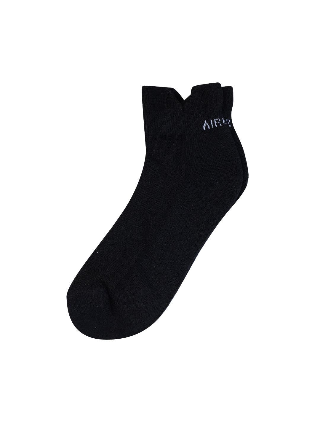 AirGarb Low Ankle Cotton Sneakers Socks for Men and Women: Comfortable Cushioning & Breathable Design - TCA1BL (Free Size) Black
