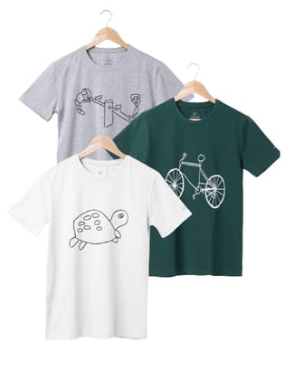 AIR GARB Boys Round Neck Printed Cotton T-shirt for 4-5 Years - Pack of 3 (K45-SG-CGR-TW) Multicolour AIR GARB Boys Round Neck Printed Cotton T-shirt for 4-5 Years - Pack of 3 (K45-SG-CGR-TW) Multicolour
