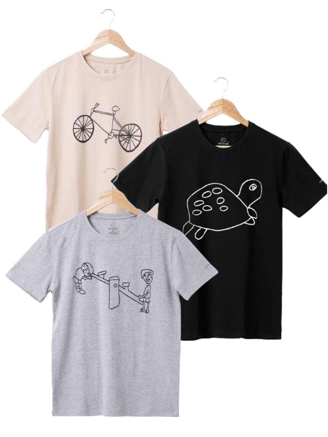 AIR GARB Boys Round Neck Printed Cotton T-shirt for 2-3 Years - Pack of 3 (K23-CB-TBL-SG) Multicolour