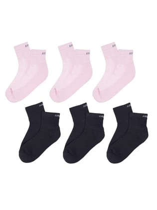 AirGarb Premium Cotton Cushioned High Ankle Socks Pack of 6 - HA6P3BL3 (Free Size) Multi Color
