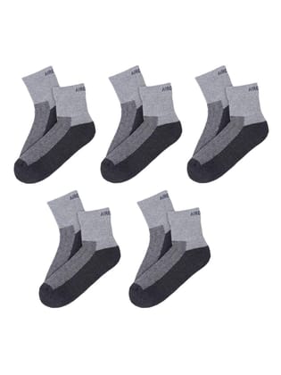 AirGarb Premium Cotton Cushioned High Ankle Socks Pack of 5 - HA5G (Free Size) Grey AirGarb Premium Cotton Cushioned High Ankle Socks Pack of 5 - HA5G (Free Size) Grey