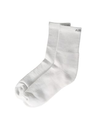AIR GARB Crew Socks for Men and Women Made with Premium Cotton - Free Size (White)