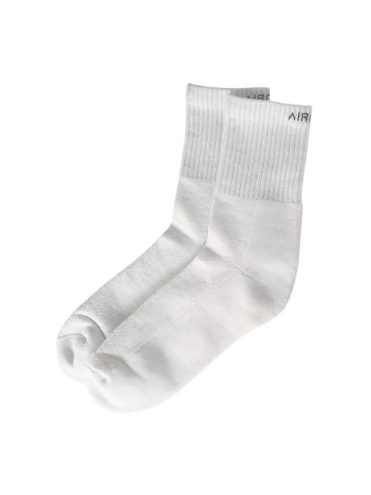 AIR GARB Crew Socks for Men and Women Made with Premium Cotton - Free Size (White)