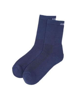 AIR GARB Crew Socks for Men and Women Made with Premium Cotton - Free Size (Blue)