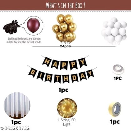 Rose Gold and White Balloons Garland Arch Kit with Happy Birthday Banner