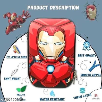 Marvel Avengers Iron Man Face Printed Pencil Case