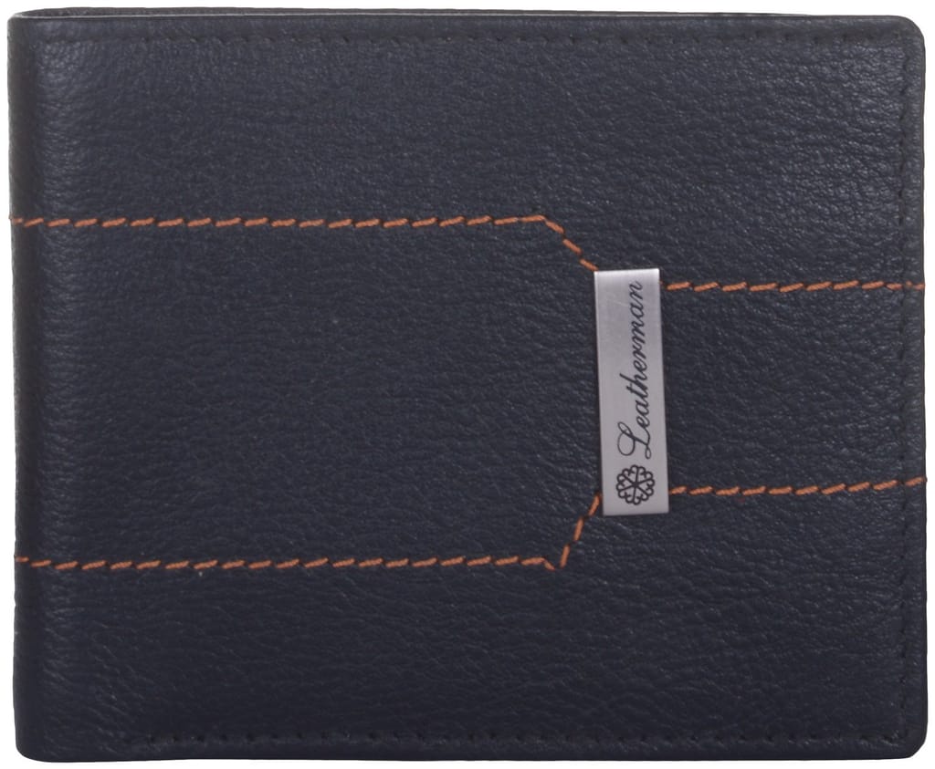 LEATHERMAN GENUINE LEATHER BLACK MENS WALLET-1539_P_Black - Handbags | Buy online on ZillyBuy