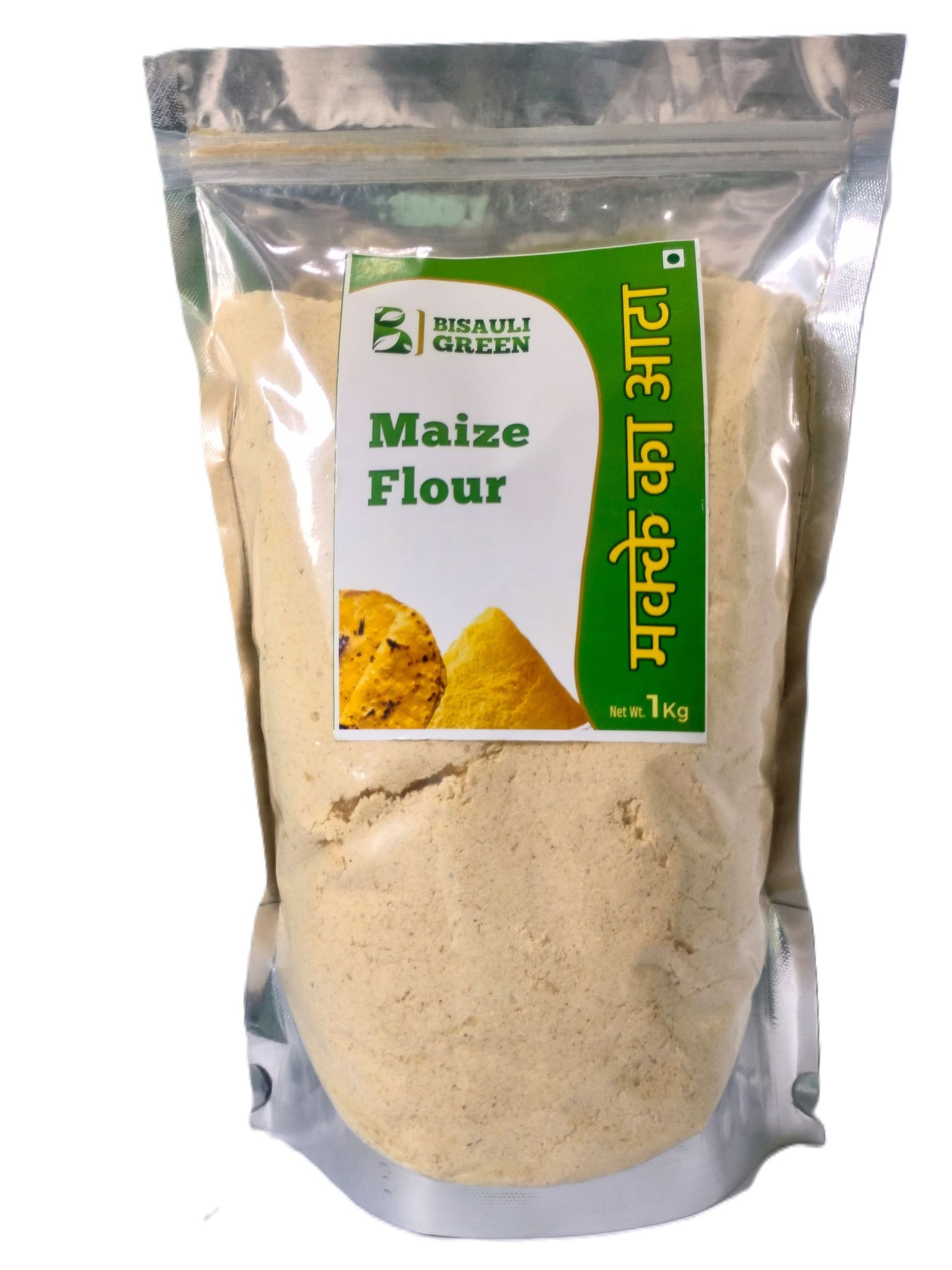 "Bisauli Green 100% Natural Stone Ground Maize Flour - 1kg"