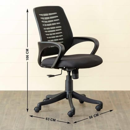 MANGO BLOSSOM ONTERIO MID BACK MESH OFFICE CHAIR BLACK