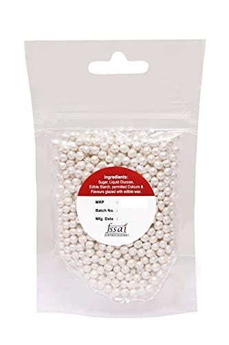 foodfrillz White Pearl Balls, 50 g for cake Decoration | Cake Decorating Sprinkles