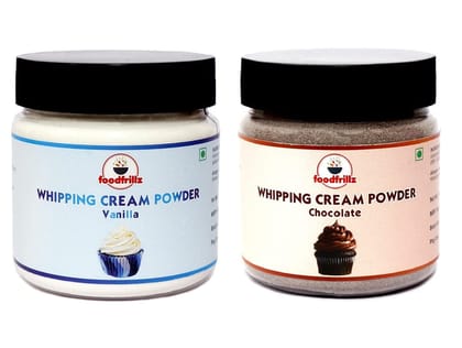 foodfrillz Whipping Cream Powder - All-purpose/Vanilla and Chocolate Flavour Combo (100 g x 2) 200 g foodfrillz Whipping Cream Powder - All-purpose/Vanilla and Chocolate Flavour Combo (100 g x 2) 200 g