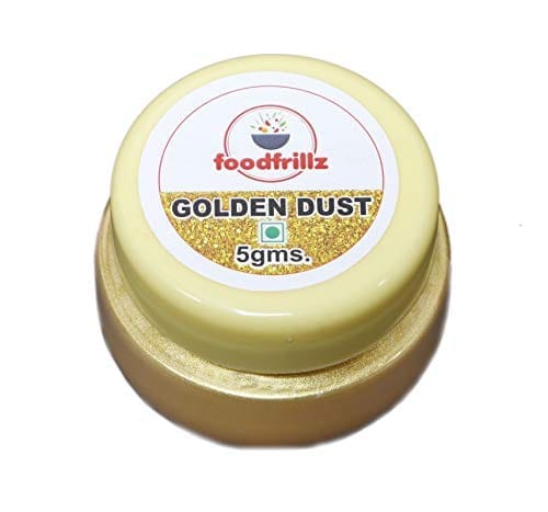 foodfrillz Lustre Dust for Cake decoration fondant cakes - Golden, 5 gm