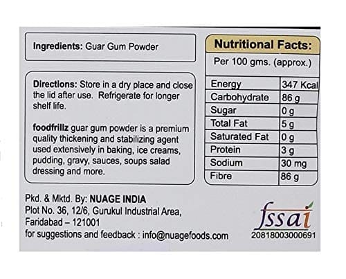 foodfrillz Guar Gum Powder, Thickening, Binding Agent for Baking - 200g