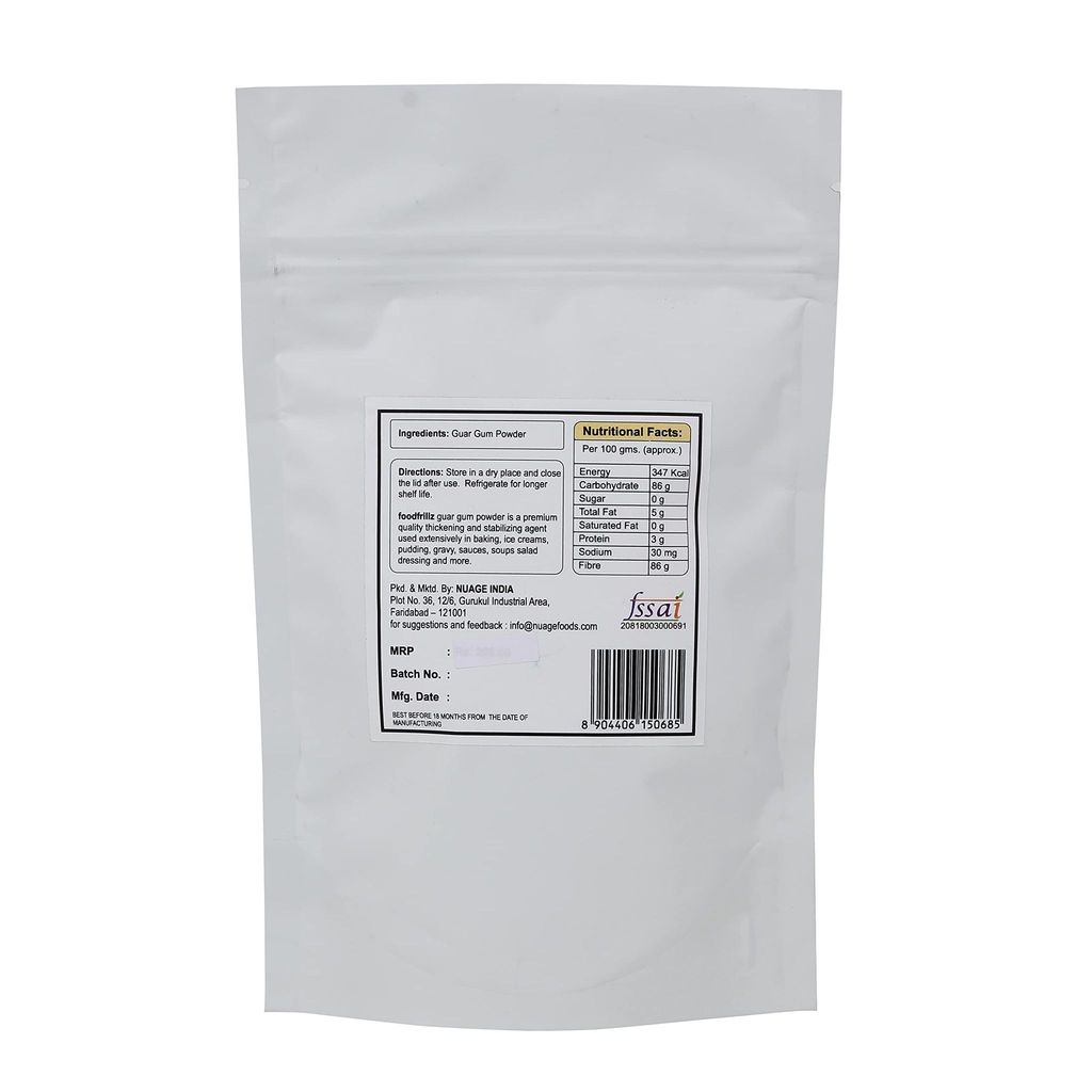 foodfrillz Guar Gum Powder, Thickening, Binding Agent for Baking - 200g