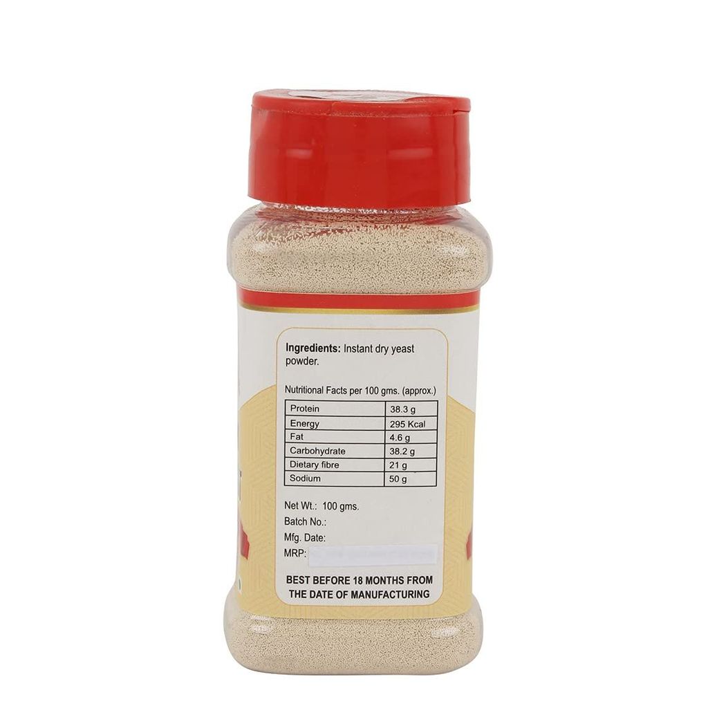 foodfrillz Instant Active Dry Yeast Powder | High Protein for Healthy Gut and Healthy Life | Rich in Fiber | Dairy Free | Vegan Superfood Yeast Powder for Baking, Bread, Pizza Base, Cake - 100g