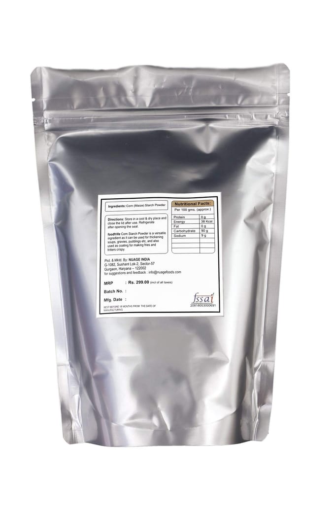 foodfrillz Corn Starch Powder, 400 g for Baking & Cooking, Corn Starch Flour for Cooking and Baking, thickening and coating ingredient