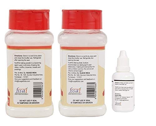 foodfrillz Baking Powder, Baking Soda & Red Velvet Gel Colour Combo Pack