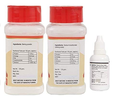 foodfrillz Baking Powder, Baking Soda & Red Velvet Gel Colour Combo Pack