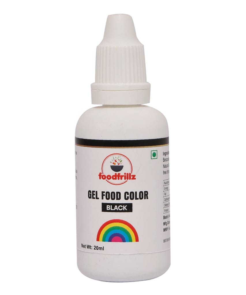 foodfrillz Black & White Food Gel Color Pack of 2 (20 ml each) Finest colour for Cake,cookies,Ice Creams,Sweets