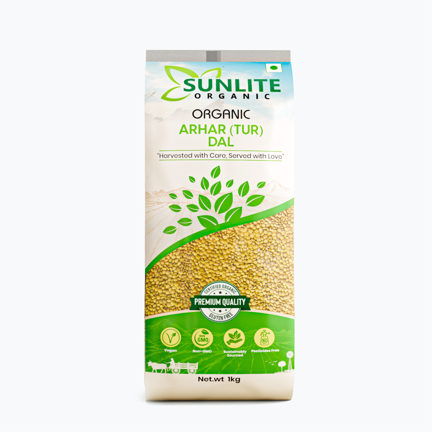 Sunlite Organic Arhar (Tur) Dal 1kg I 100% Vegan I Naturally Gluten Free Food I No Additives I Unpolished Toor Dal I Non-GMO, Pesticide Free I Pack of 1